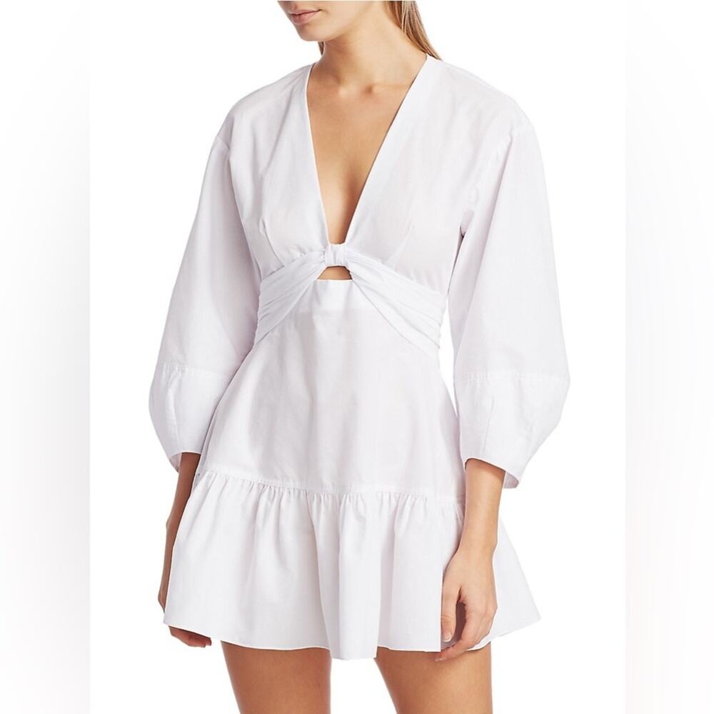 Derek Lam 10 Crosby Talia Keyhole Mini Dress in White SIZE 4